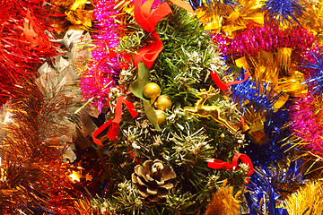 Image showing garlands and decorations for Christmas and New Year