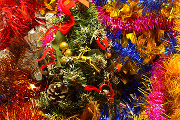 Image showing garlands and decorations for Christmas and New Year