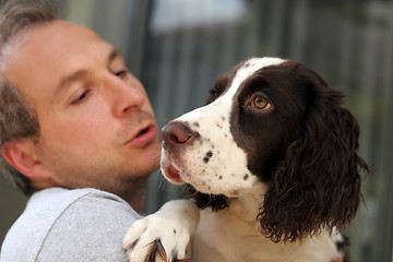 Image showing Man and his dog