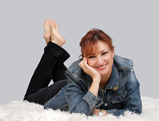 Image showing Casual woman relaxing