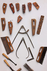 Image showing the various tools of a stone carver