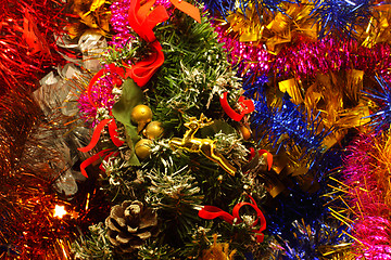 Image showing garlands and decorations for Christmas and New Year