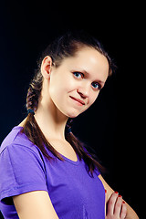 Image showing girl with pigtails in a T-shirt