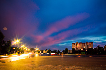 Image showing night traffic light 