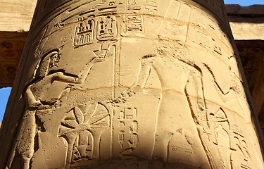 Image showing column with ancient egypt images and hieroglyphics