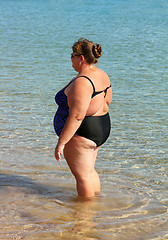 Image showing overweight woman bath