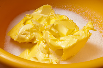 Image showing baking ingredients, margarine and sugar