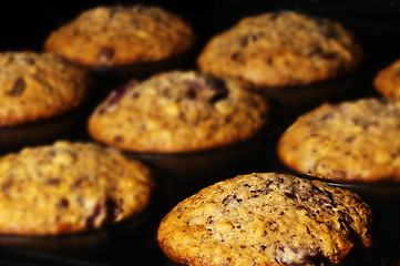 Image showing muffin in an oven