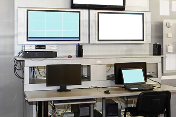 Image showing Security surveillance desk