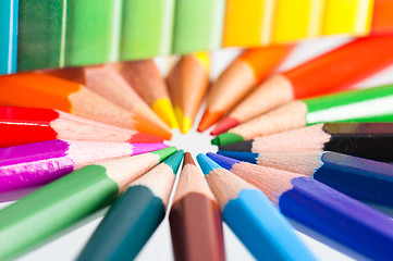 Image showing Tips of color pencils, close up