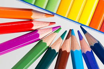 Image showing Tips of color pencils, close up