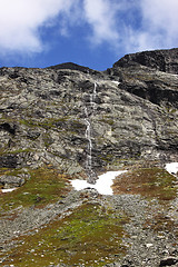 Image showing wild streams and waterfalls of Norway in summer