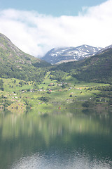 Image showing Wonderful fjord greens of norway in spring