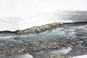 Image showing wild streams and waterfalls of Norway in summer