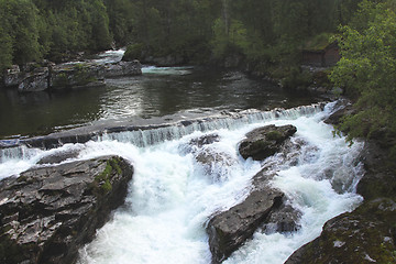 Image showing wild streams and waterfalls of Norway in summer