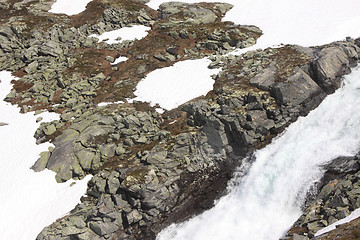 Image showing wild streams and waterfalls of Norway in summer