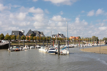 Image showing boat in the marina of crotoy in France