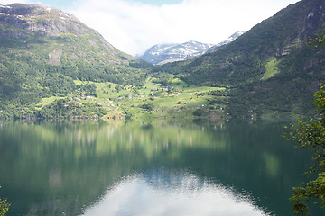 Image showing Wonderful fjord greens of norway in spring