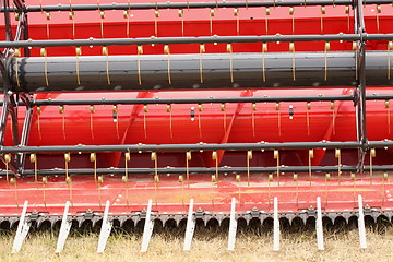 Image showing close-up view of the front of a combine harvester