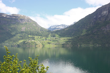 Image showing Wonderful fjord greens of norway in spring