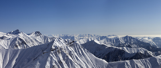 Image showing Panorama of winter mountains