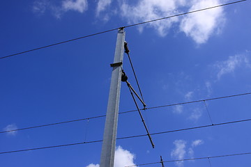 Image showing catenary of a railway track