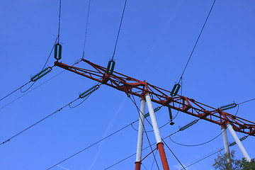 Image showing electric pylon, high voltage line