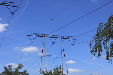 Image showing electric pylon, high voltage line