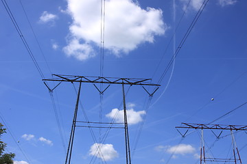 Image showing electric pylon, high voltage line