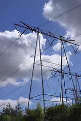 Image showing electric pylon, high voltage line