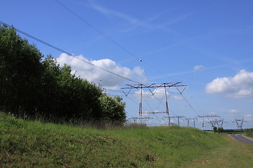 Image showing electric pylon, high voltage line