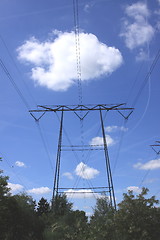 Image showing electric pylon, high voltage line