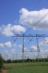 Image showing electric pylon, high voltage line