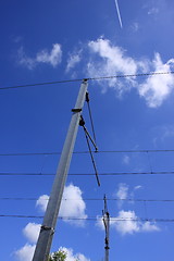 Image showing catenary of a railway track