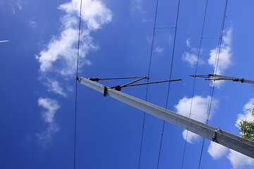 Image showing catenary of a railway track