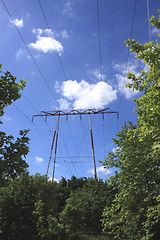 Image showing electric pylon, high voltage line