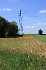 Image showing electric pylon, high voltage line