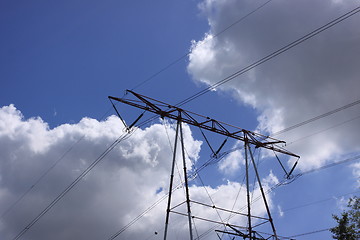 Image showing electric pylon, high voltage line