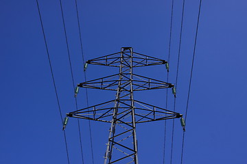 Image showing electric pylon, high voltage line