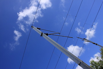 Image showing catenary of a railway track