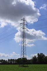 Image showing electric pylon, high voltage line