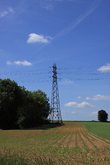 Image showing electric pylon, high voltage line