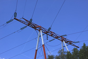 Image showing electric pylon, high voltage line