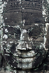 Image showing Closeup of Khmer Buddha Head