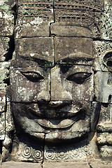 Image showing Closeup of Khmer Buddha Head