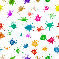 Image showing Color blots on a white - seamless texture