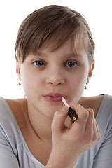 Image showing  Beautiful girl with lipstick