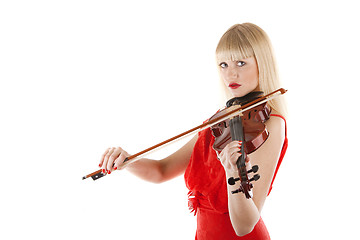 Image showing Image a girl playing the violin