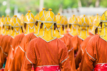 Image showing Thai soldiers in traditional uniforms