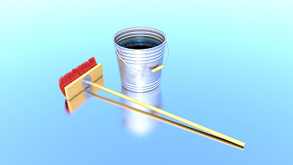 Image showing brush and bucket